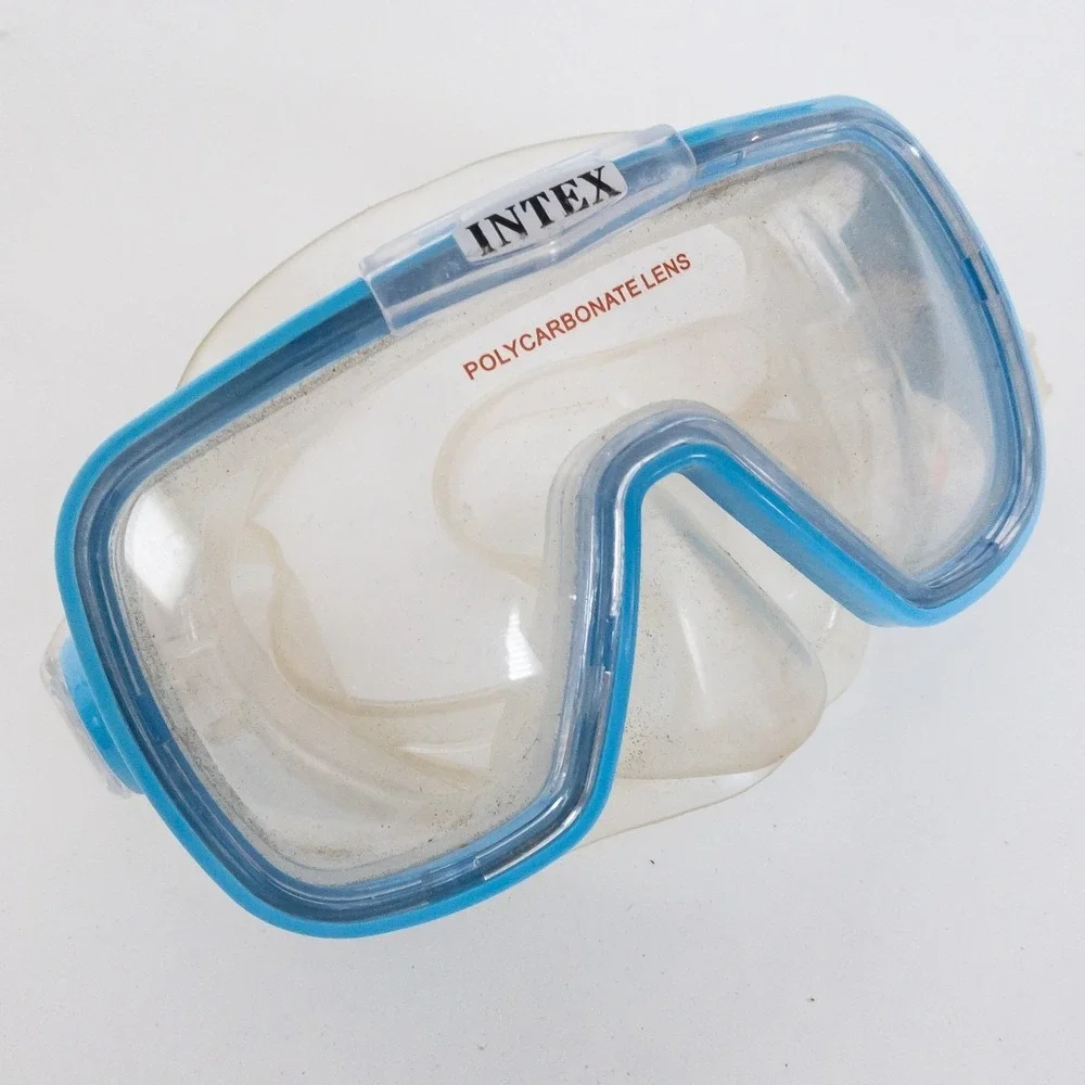 Intex Snorkel Mask Set Unisex OS Blue Polycarbonate Lens Silicone Water Sports